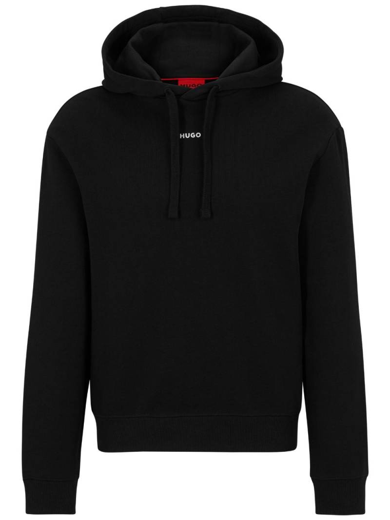 HUGO Dapo logo-print drawstring hoodie - Black von HUGO