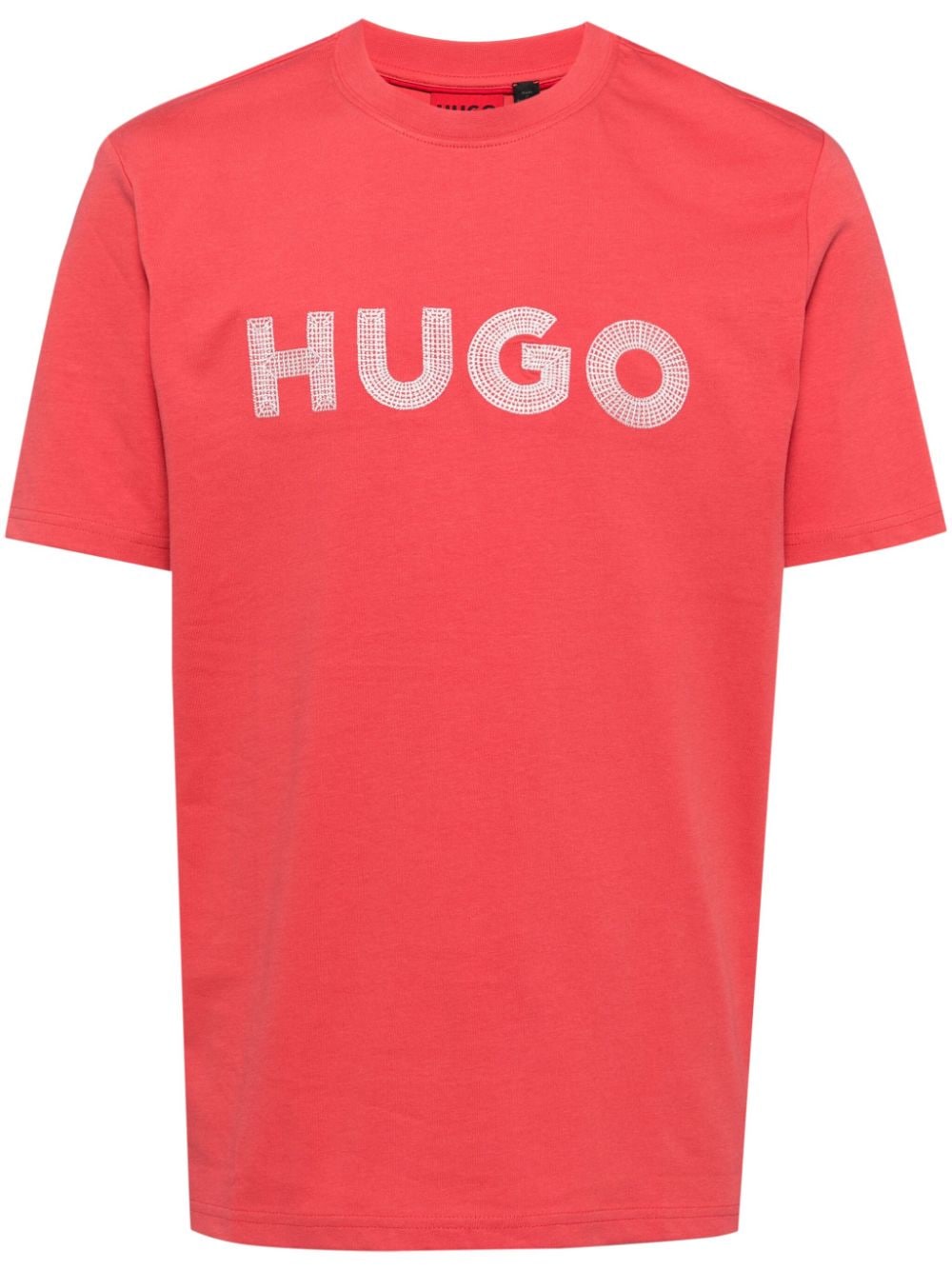 HUGO Drochet cotton T-shirt - Red von HUGO