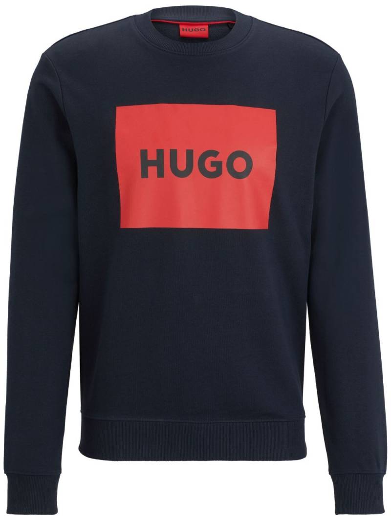 HUGO Duragol logo-print cotton-terry sweatshirt - Blue von HUGO