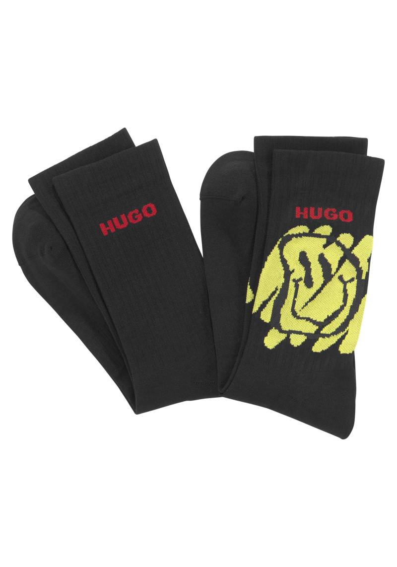 HUGO Underwear Freizeitsocken »2P QS SMILEY PA«, (Packung, 2 Paar), mit Stickereien von HUGO Underwear