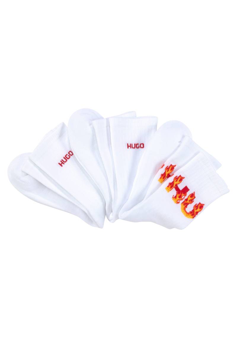 HUGO Underwear Freizeitsocken »3P QS RIB FLAMES CC 10258019 01«, (Packung, 3er), mit Logostickerei von HUGO Underwear