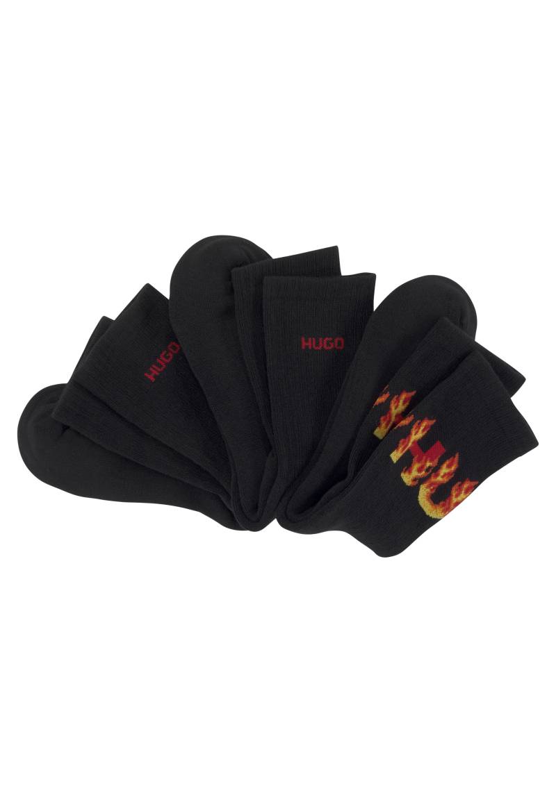 HUGO Underwear Freizeitsocken »3PQS RIB FLAMES CC W«, (Packung, 3er), mit Logostickerei von HUGO Underwear