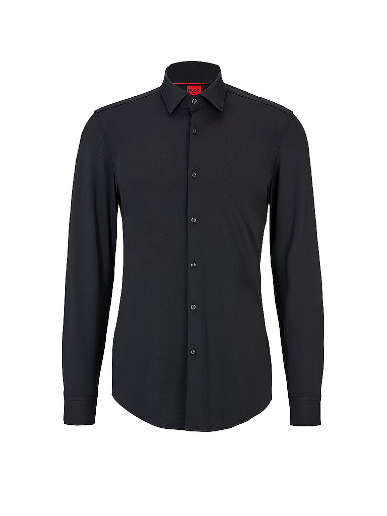 HUGO Jerseyhemd Slim Fit KENNO schwarz | 37 von HUGO