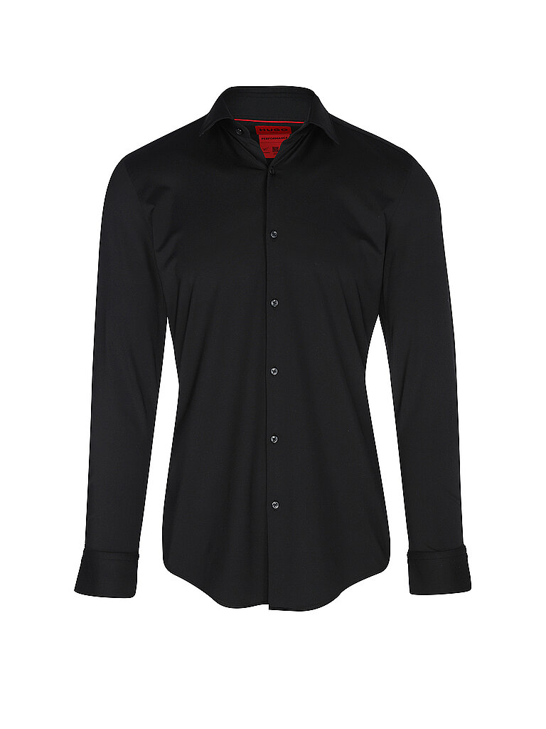 HUGO Jerseyhemd Slim Fit KENNO schwarz | 40 von HUGO