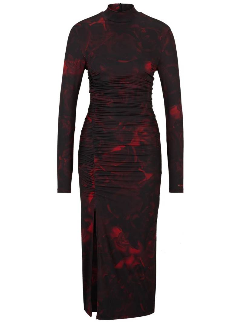 HUGO Neuria graphic-print midi dress - Red von HUGO