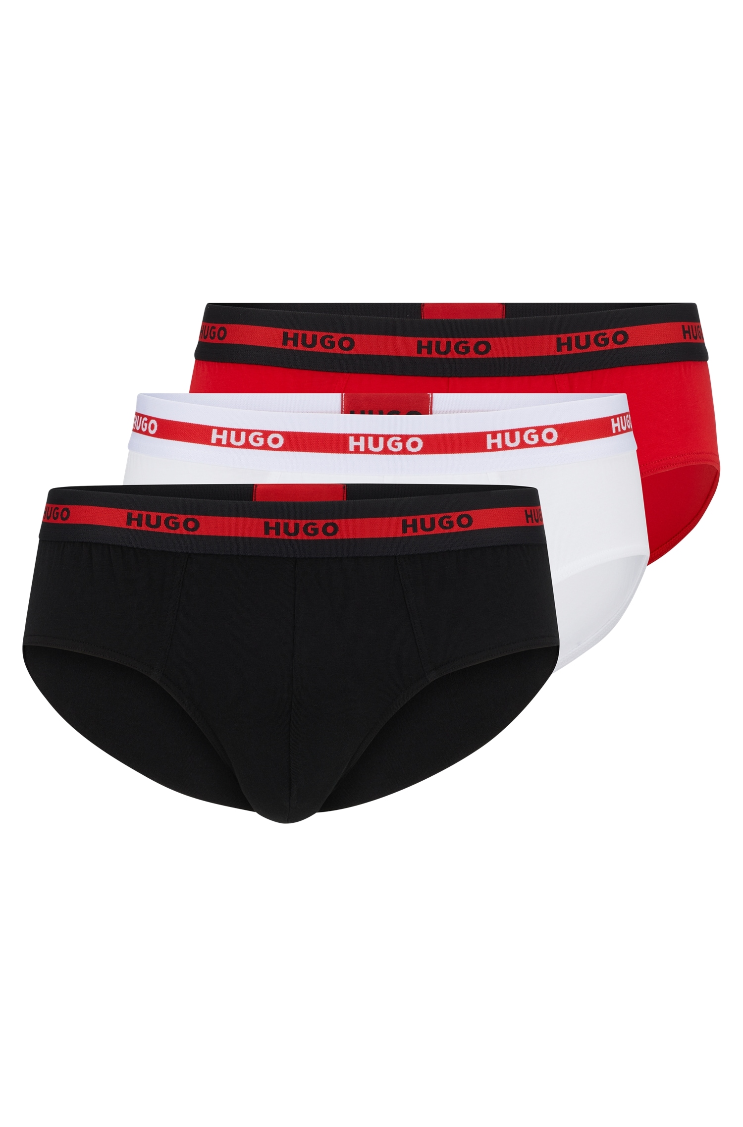 HUGO Underwear Slip, (Packung, 3 St., Im Dreierpack), mit Kontraststreifen und Logoschriftzügen auf dem Bund von HUGO Underwear