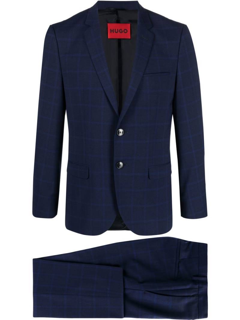 HUGO check-pattern single-breasted suit - Blue von HUGO