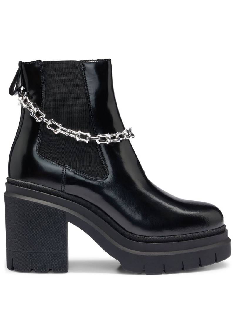 HUGO spiked-edge chain-trim chelsea boots - Black von HUGO