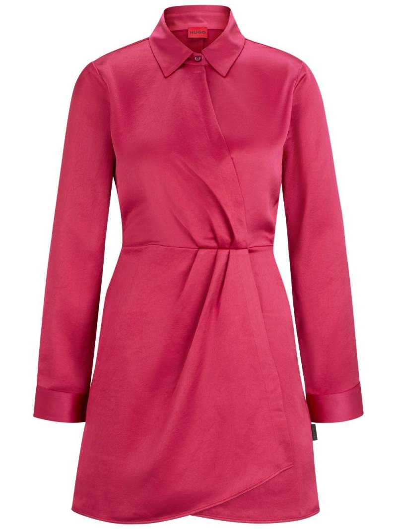 HUGO classic-collar satin-finish dress - Pink von HUGO