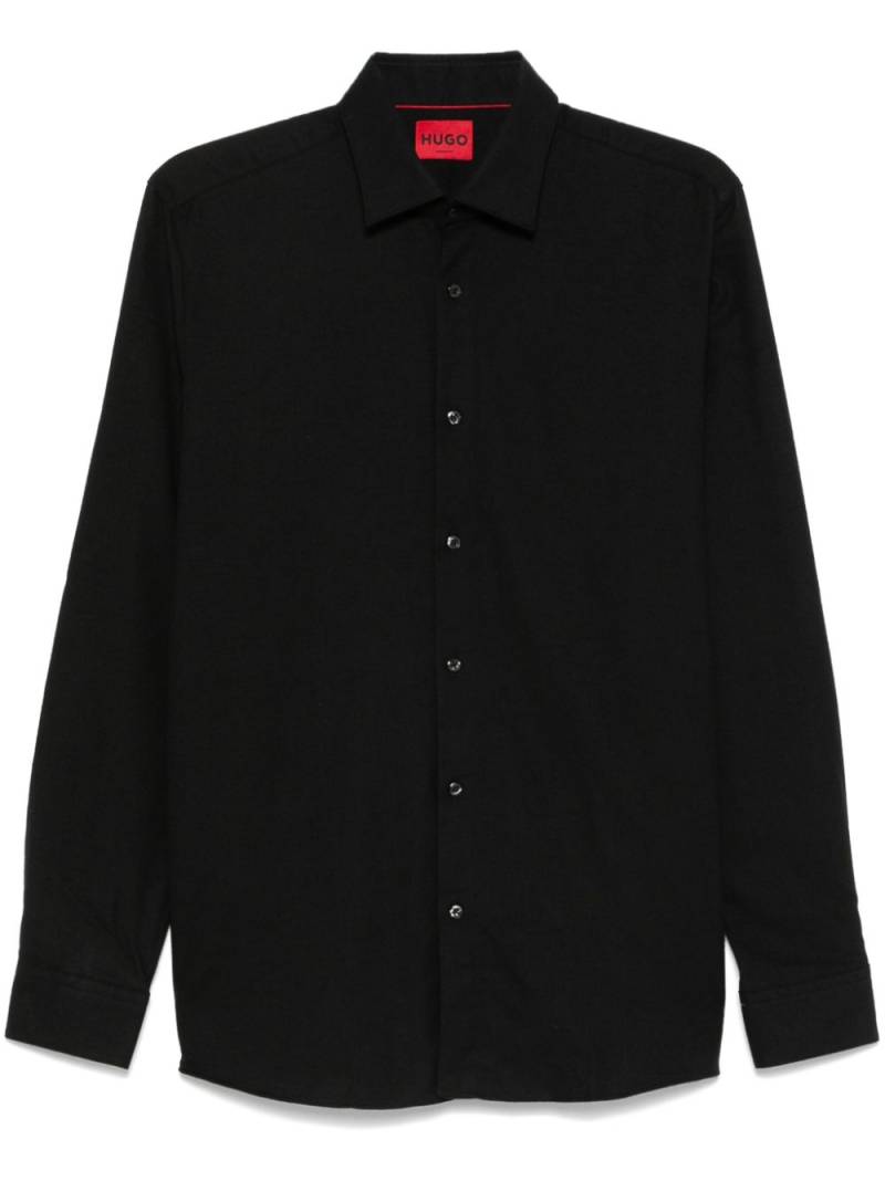 HUGO cotton flannel shirt - Black von HUGO