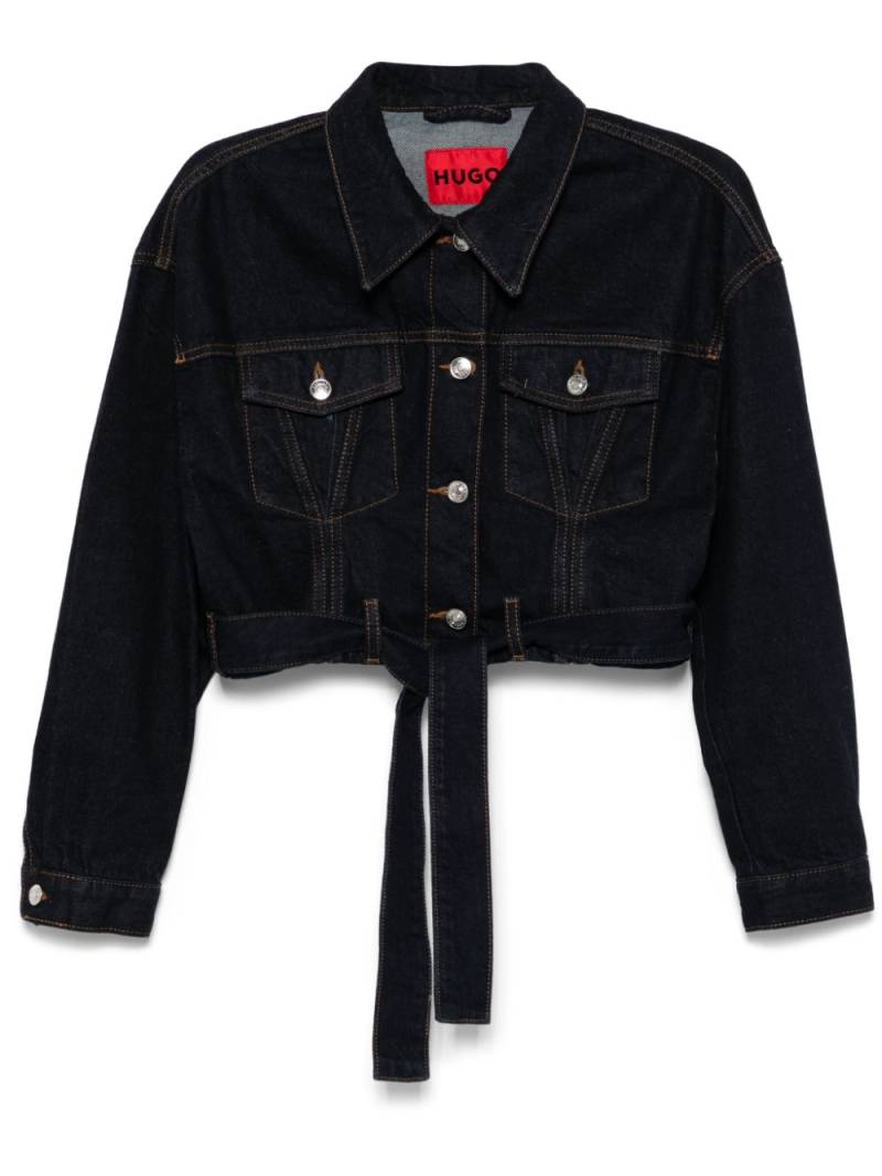 HUGO cropped denim jacket - Blue von HUGO