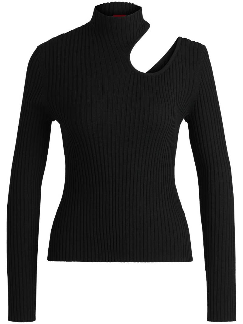 HUGO cut-out jumper - Black von HUGO