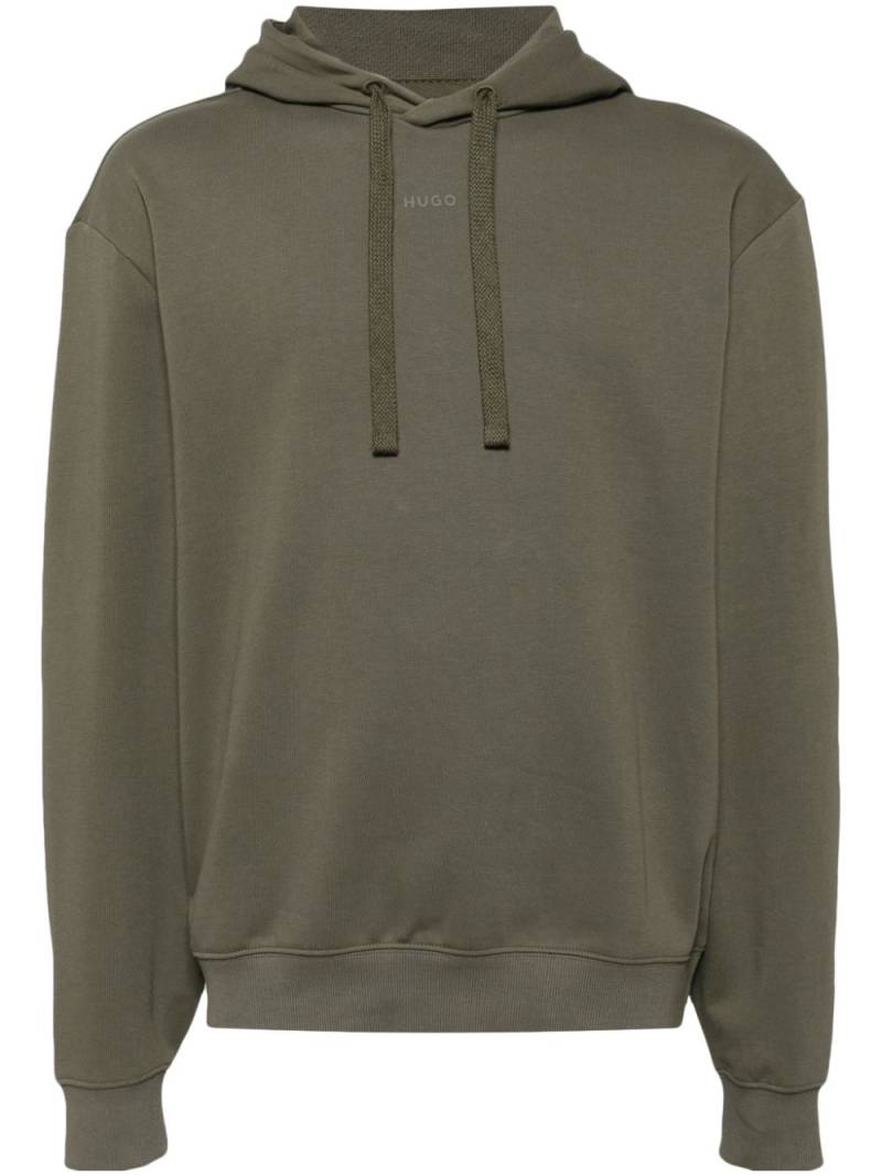 HUGO logo-print hoodie - Green von HUGO