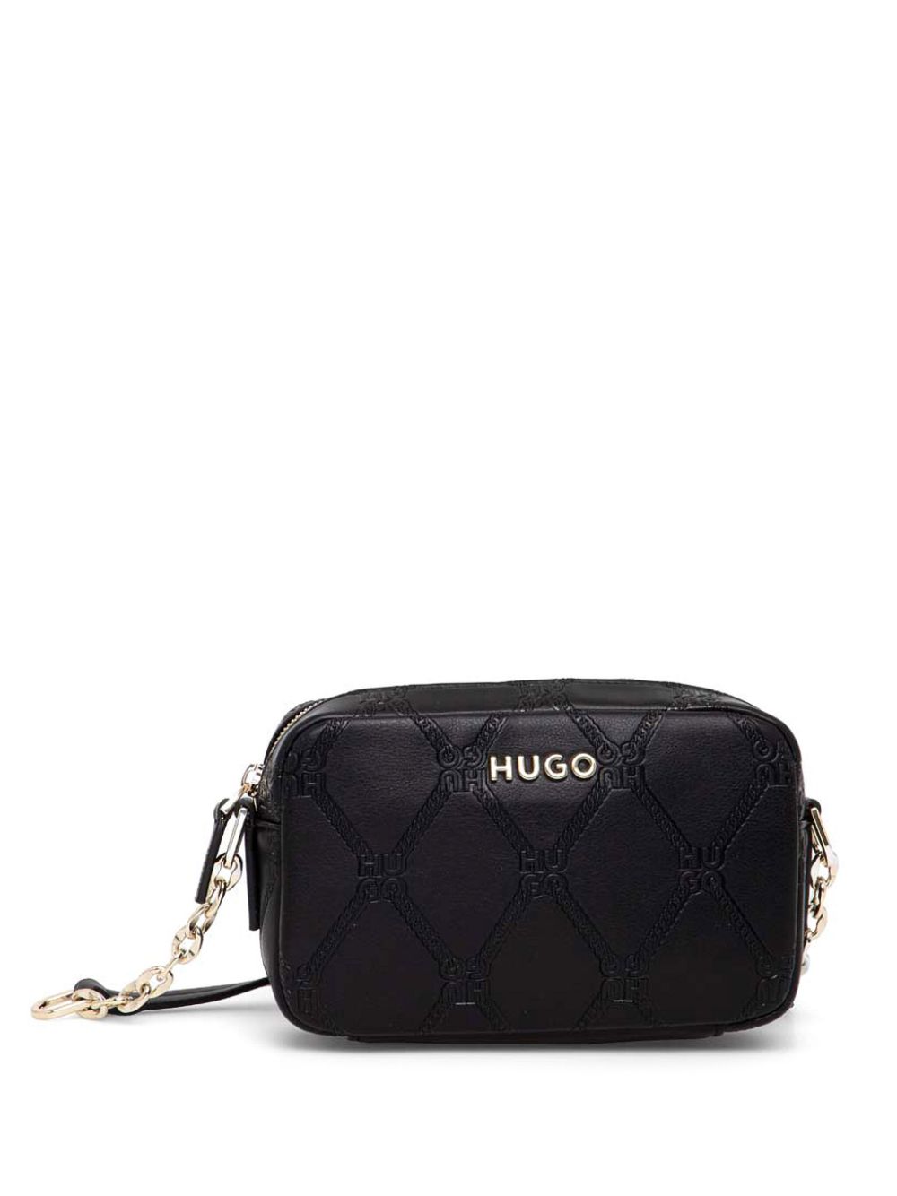 HUGO debossed-monogram cross body bag - Black von HUGO