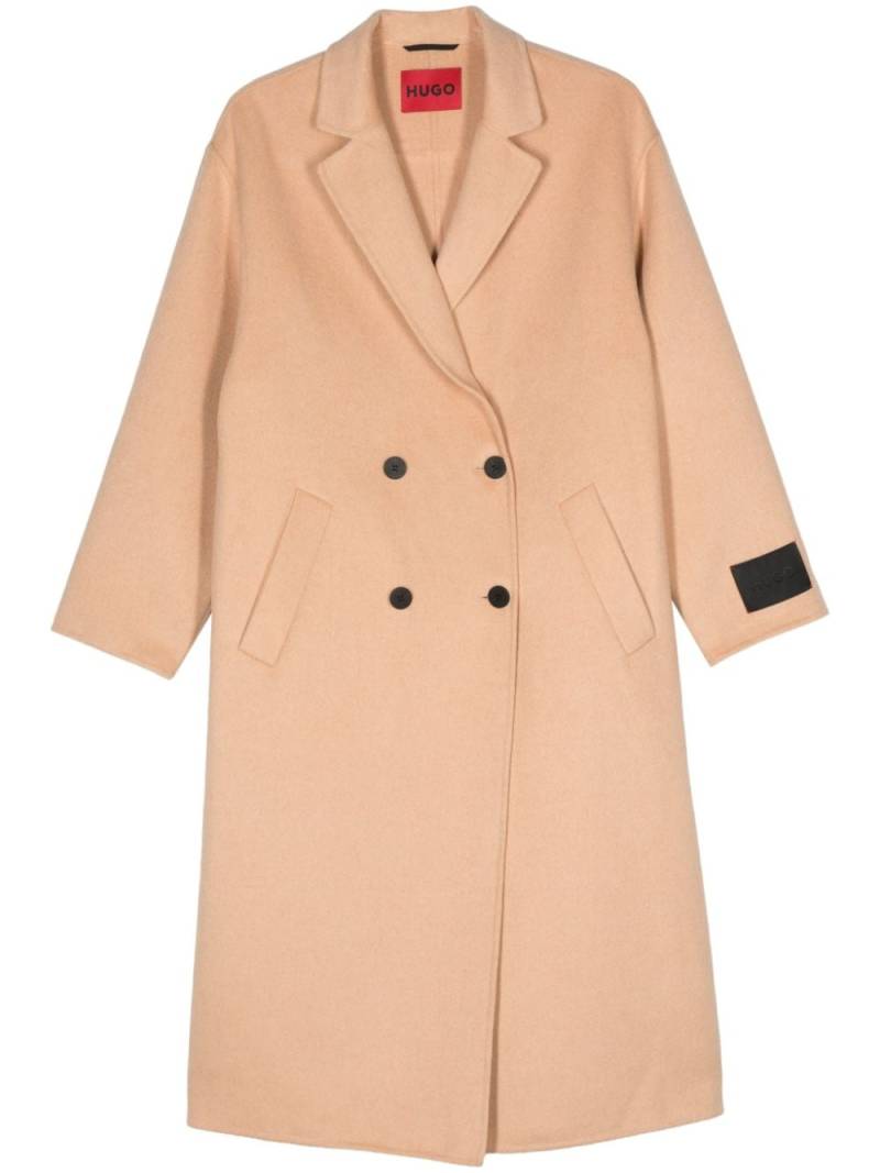 HUGO double-breasted long coat - Neutrals von HUGO