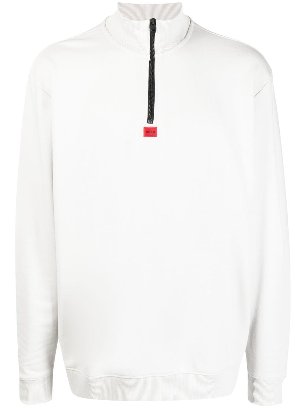 HUGO embroidered-logo half-zip sweatshirt - Grey von HUGO