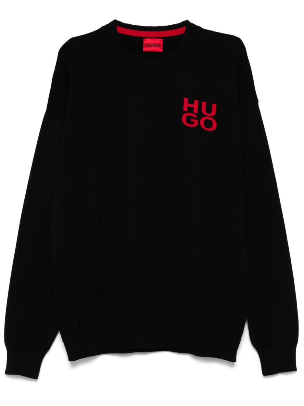 HUGO embroidered-logo sweater - Black von HUGO