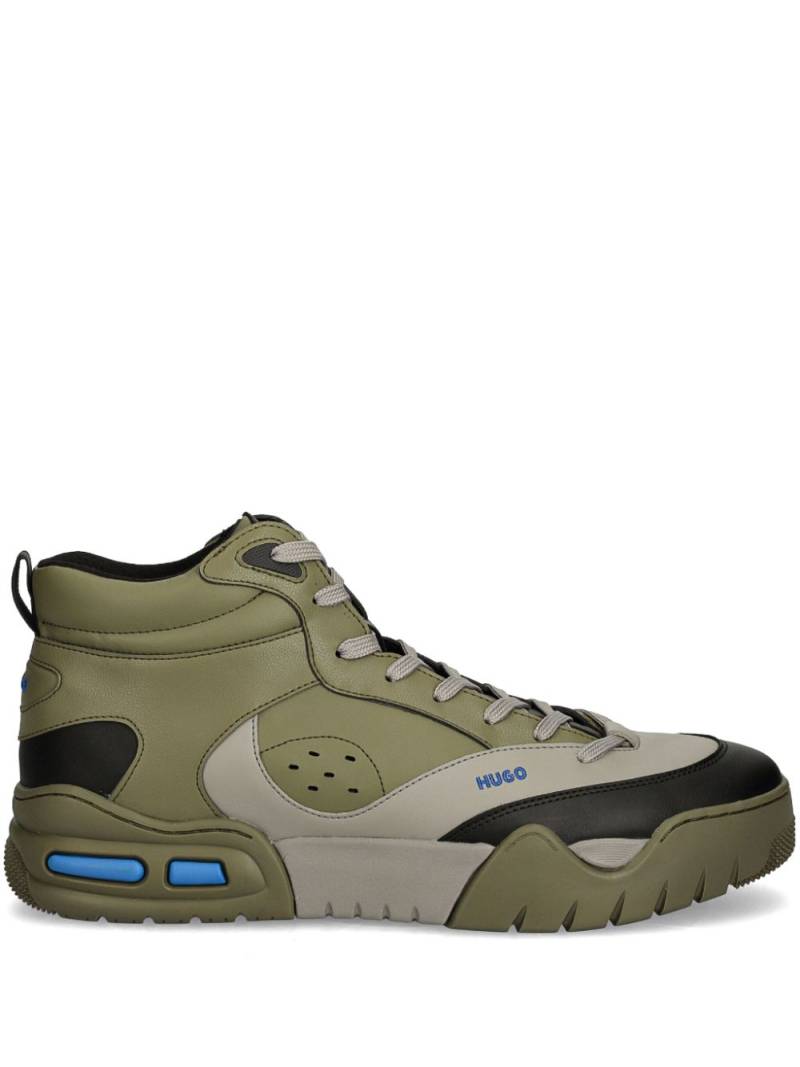 HUGO faux-leather sneakers - Green von HUGO