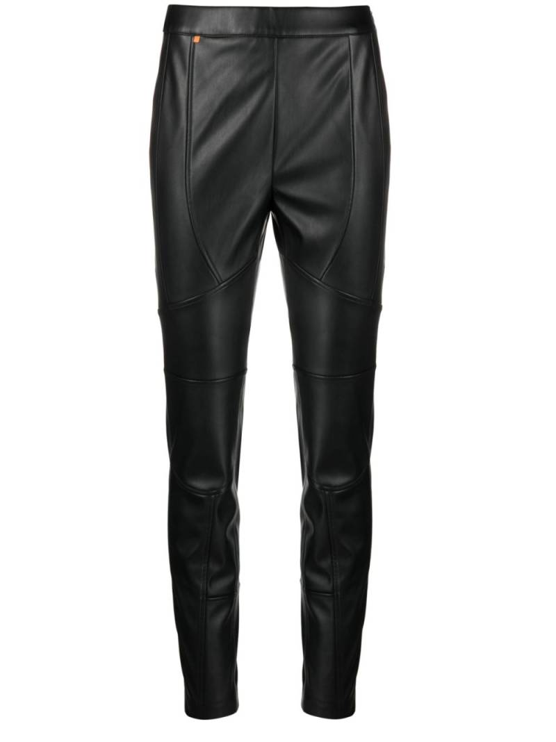 HUGO faux-leather tapered trousers - Black von HUGO