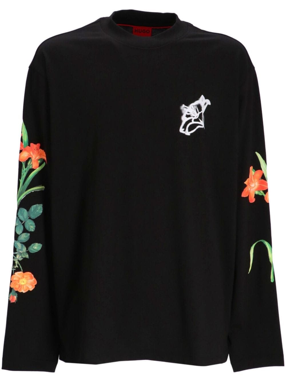 HUGO floral-print cotton sweatshirt - Black von HUGO