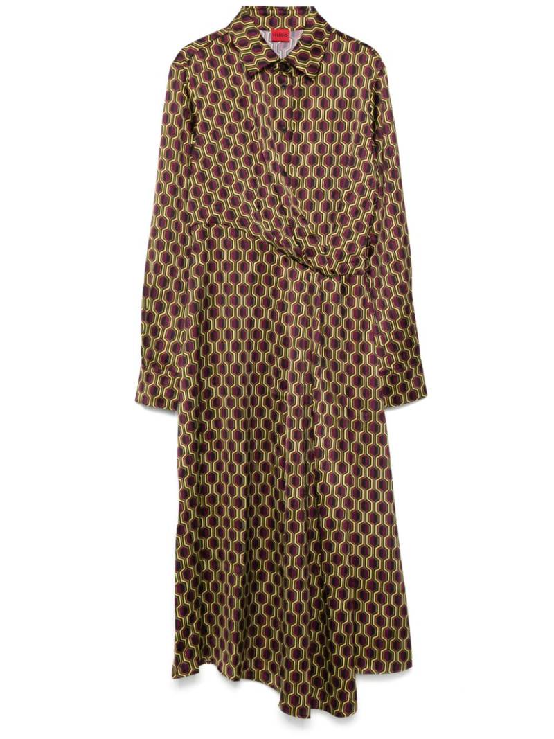 HUGO geometric-pattern midi dress - Purple von HUGO