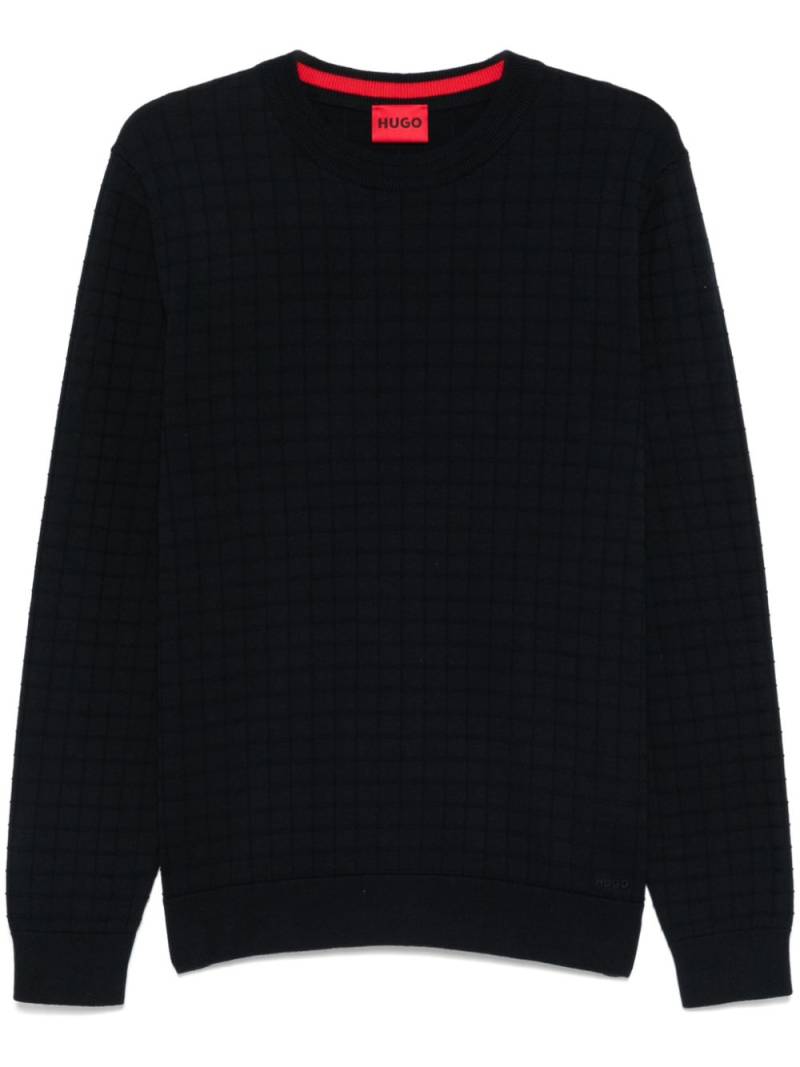 HUGO grid-pattern sweater - Blue von HUGO