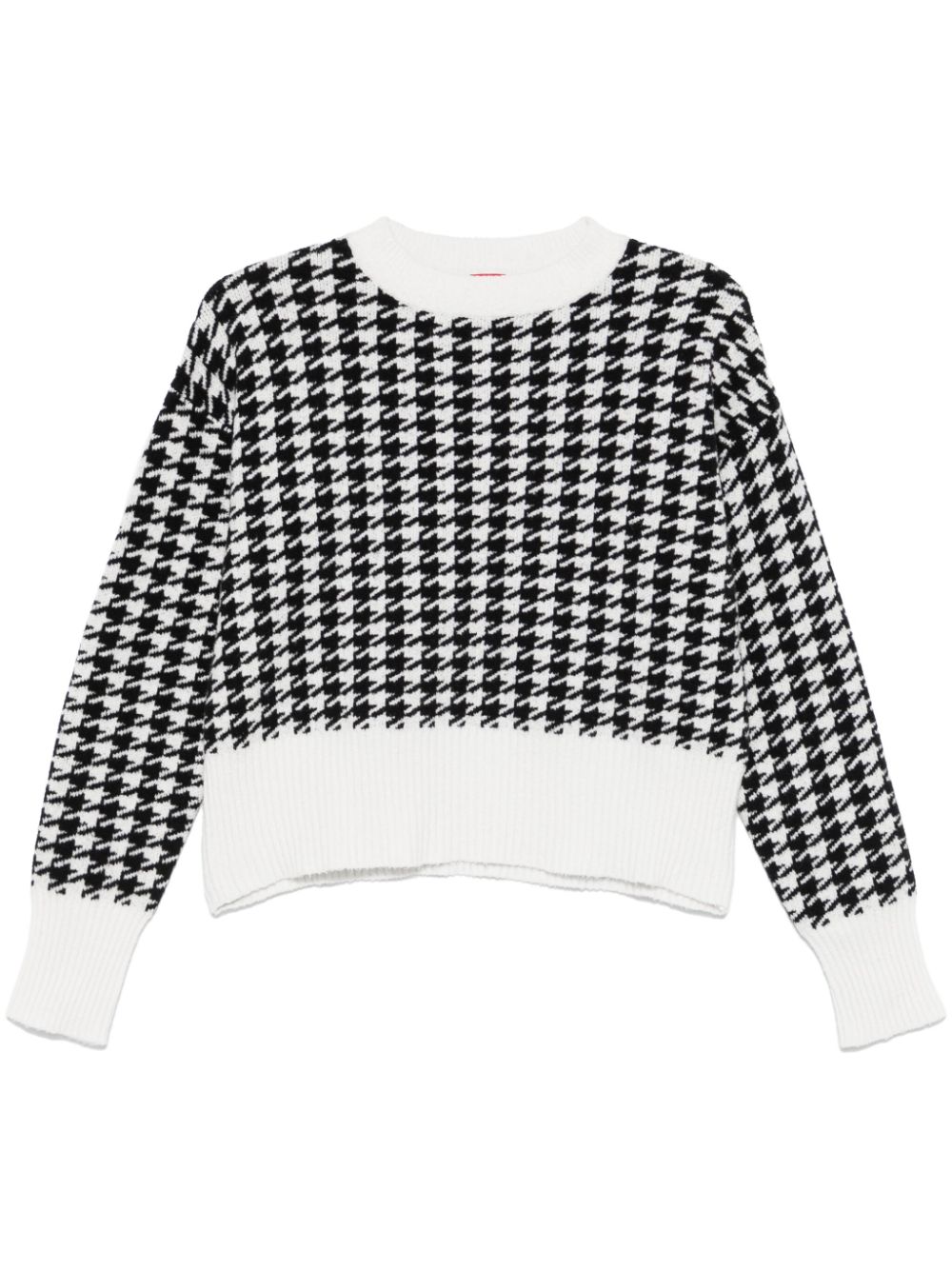 HUGO houndstooth-intarsia sweater - Black von HUGO