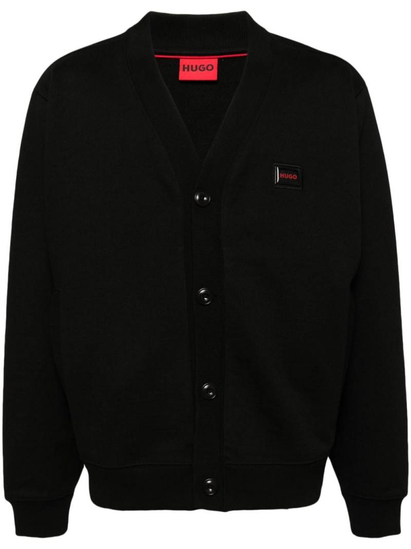 HUGO jelly logo relaxed-fit cardigan - Black von HUGO