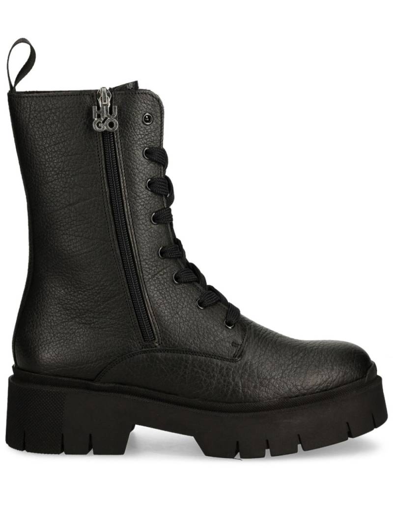 HUGO leather boots - Black von HUGO