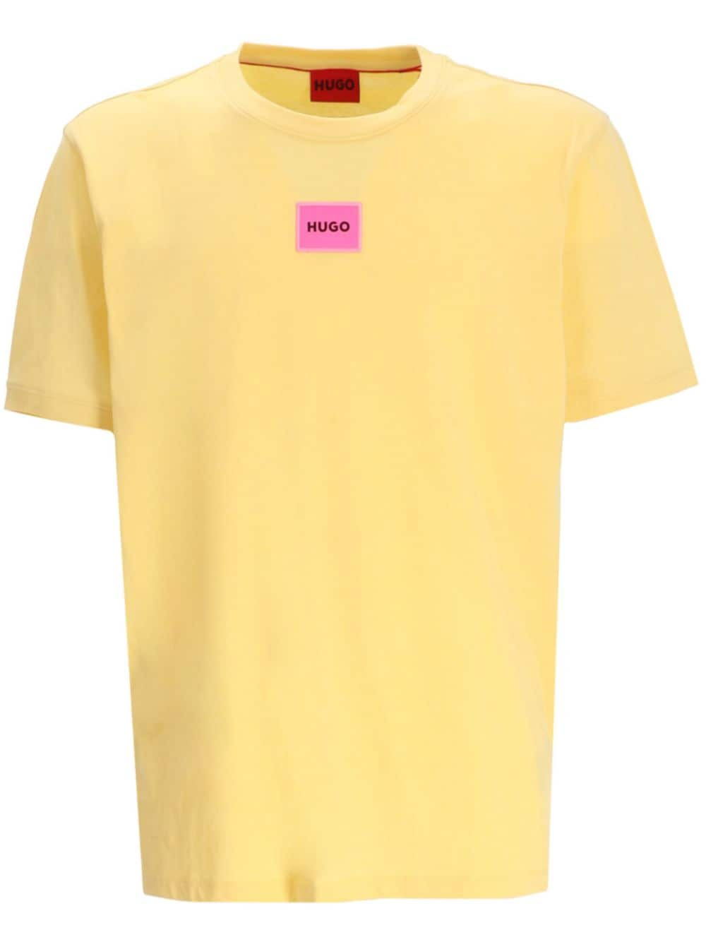 HUGO logo-appliqué cotton T-shirt - Yellow von HUGO