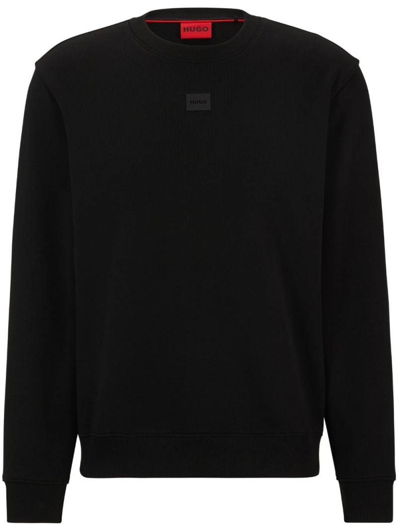 HUGO logo-appliqué cotton jumper - Black von HUGO