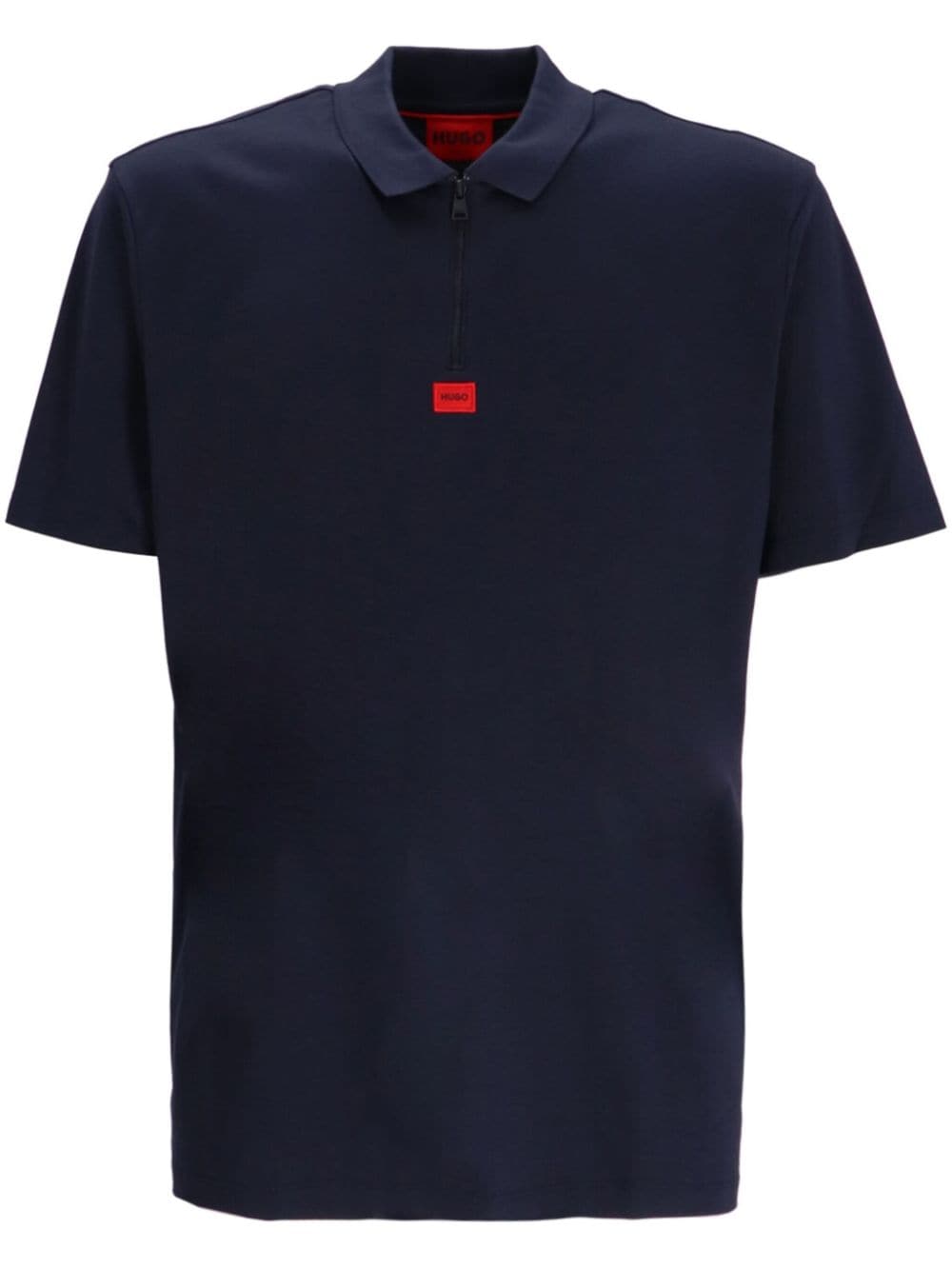 HUGO logo-appliqué cotton polo shirt - Blue von HUGO