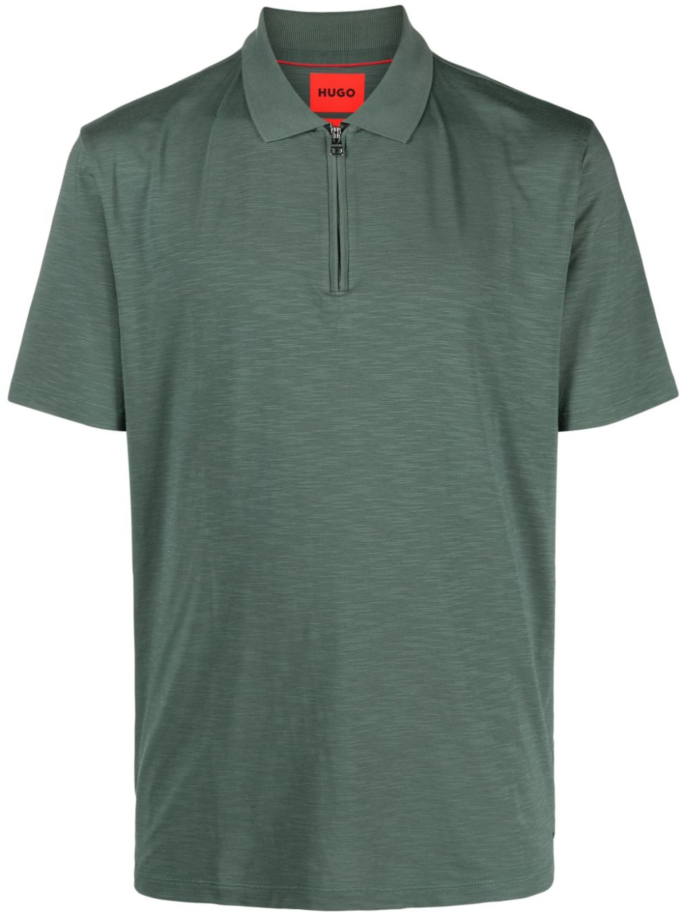 HUGO logo-appliqué zipped polo shirt - Green von HUGO