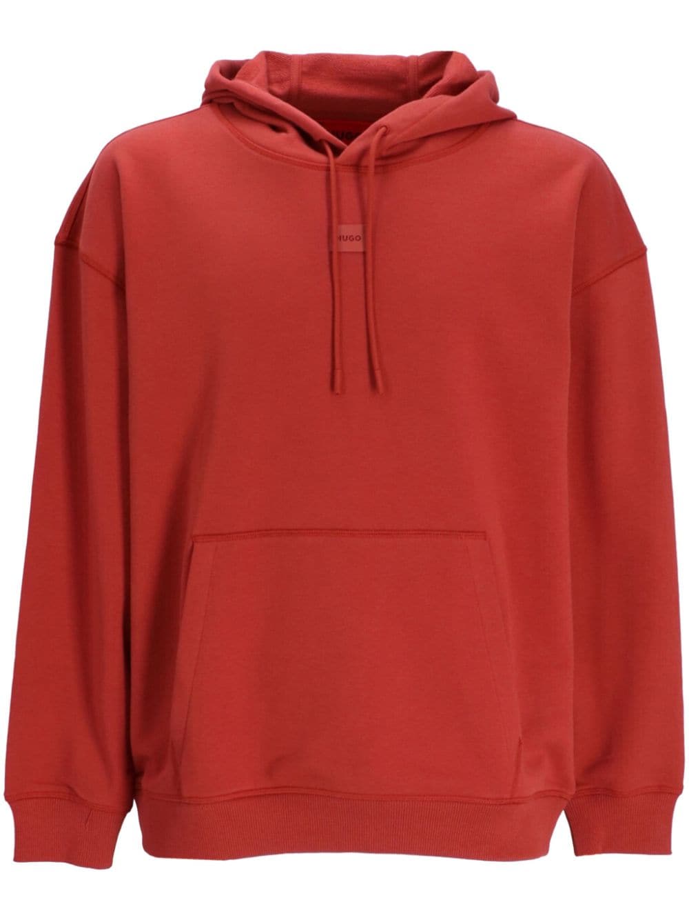 HUGO logo-appliquéd cotton hoodie - Red von HUGO