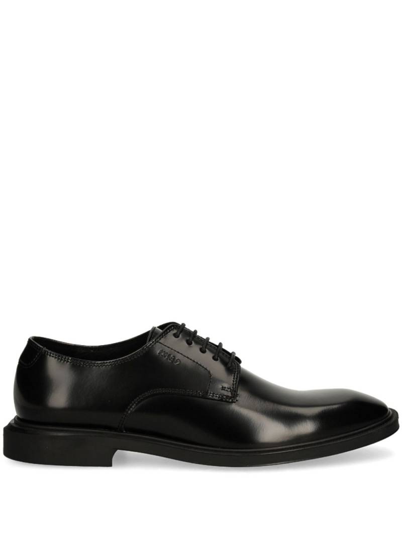 HUGO logo-debossed leather Derby shoes - Black von HUGO