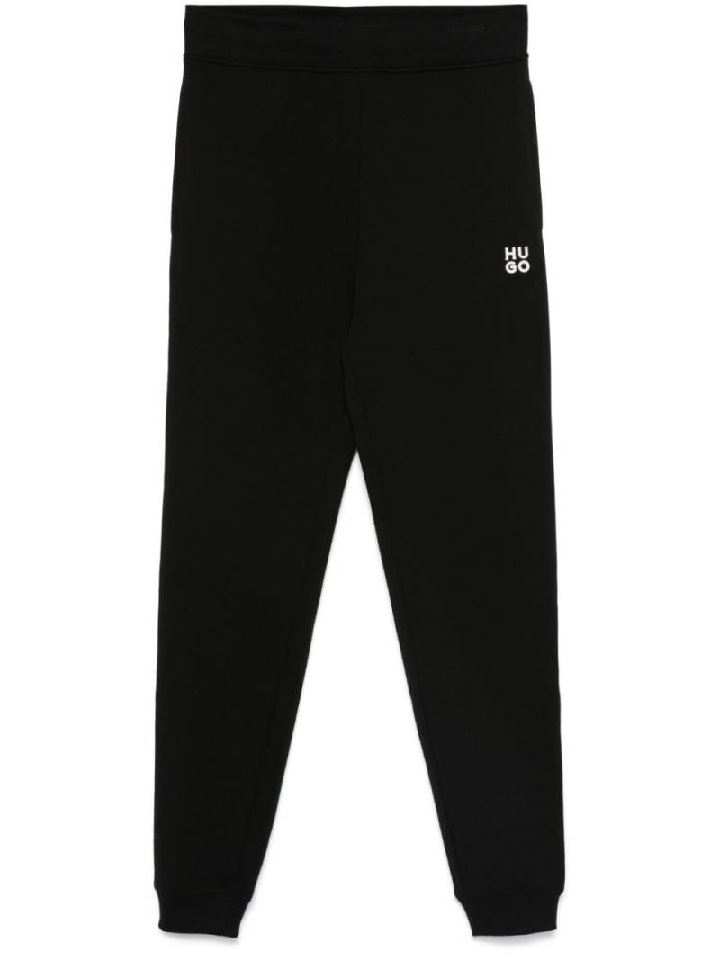 HUGO logo-embroidered cotton track pants - Black von HUGO