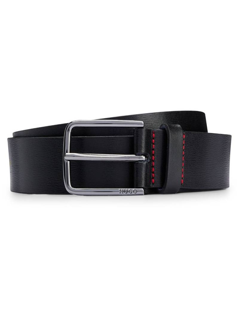 HUGO logo-engraved leather belt - Black von HUGO