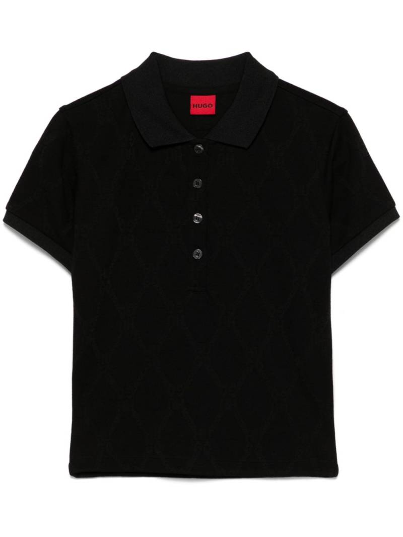 HUGO logo-jacquard polo shirt - Black von HUGO