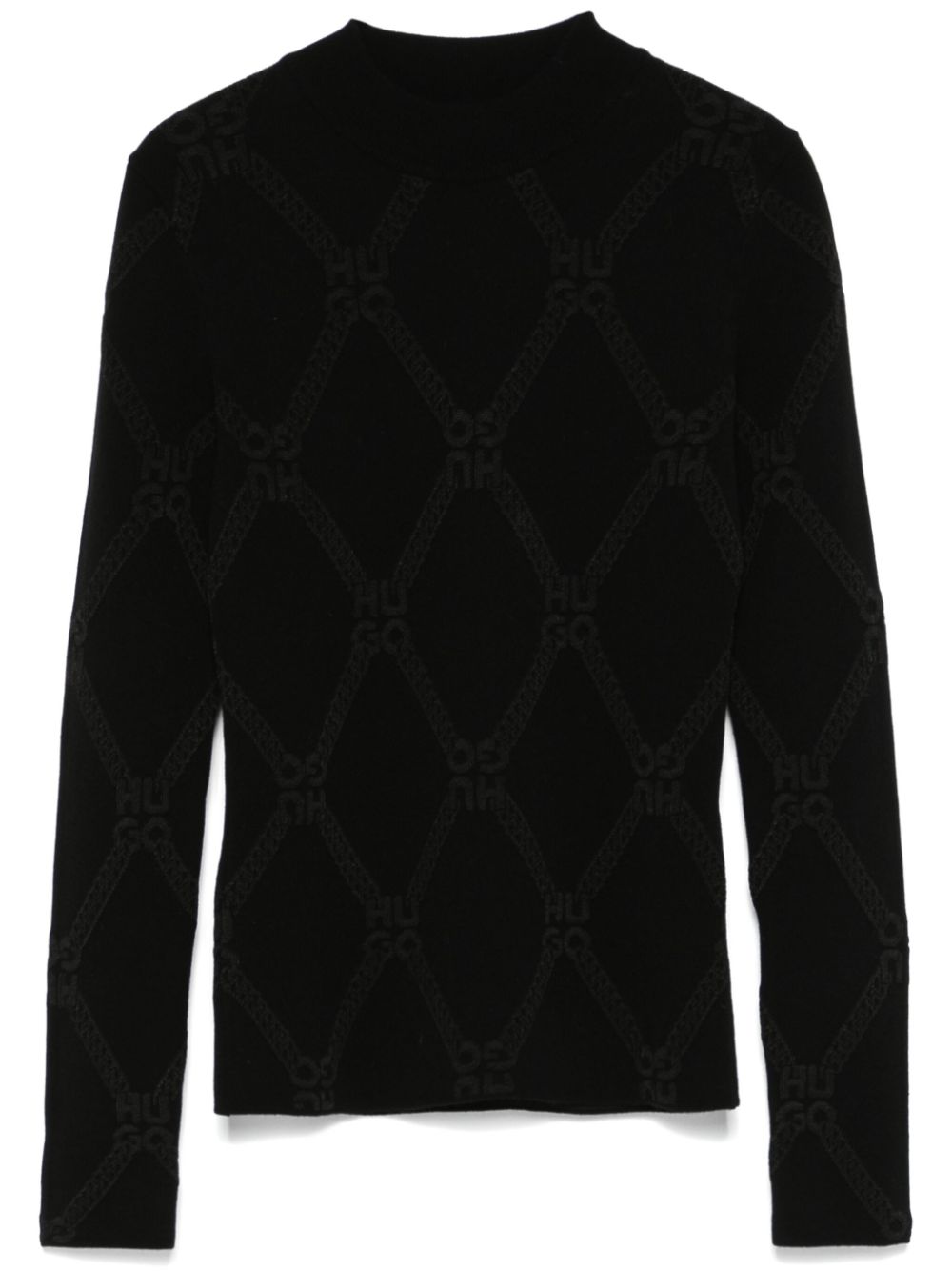 HUGO logo-jacquard sweater - Black von HUGO