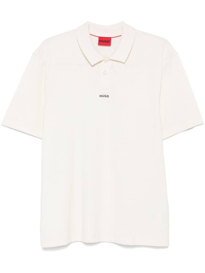 HUGO logo-lettering polo shirt - White von HUGO