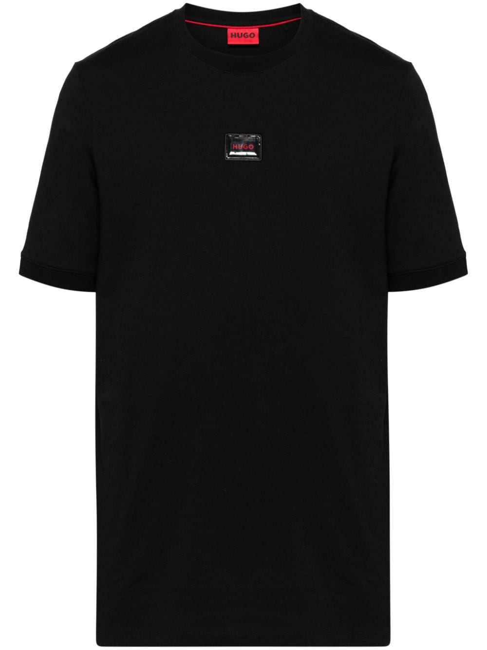 HUGO logo-patch cotton T-shirt - Black von HUGO