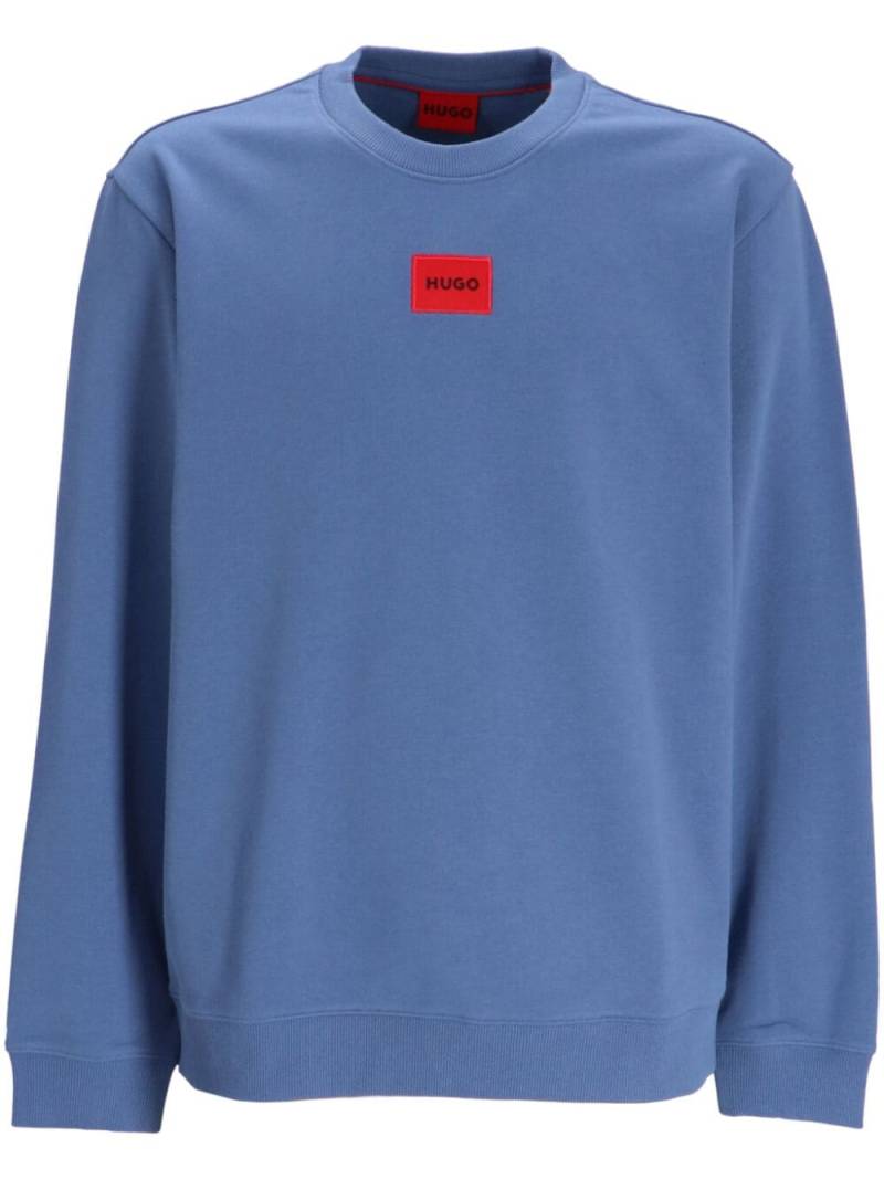 HUGO logo-patch cotton sweatshirt - Blue von HUGO