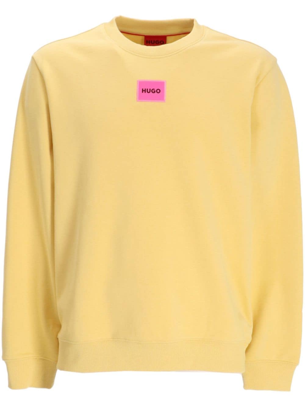 HUGO logo-patch cotton sweatshirt - Yellow von HUGO
