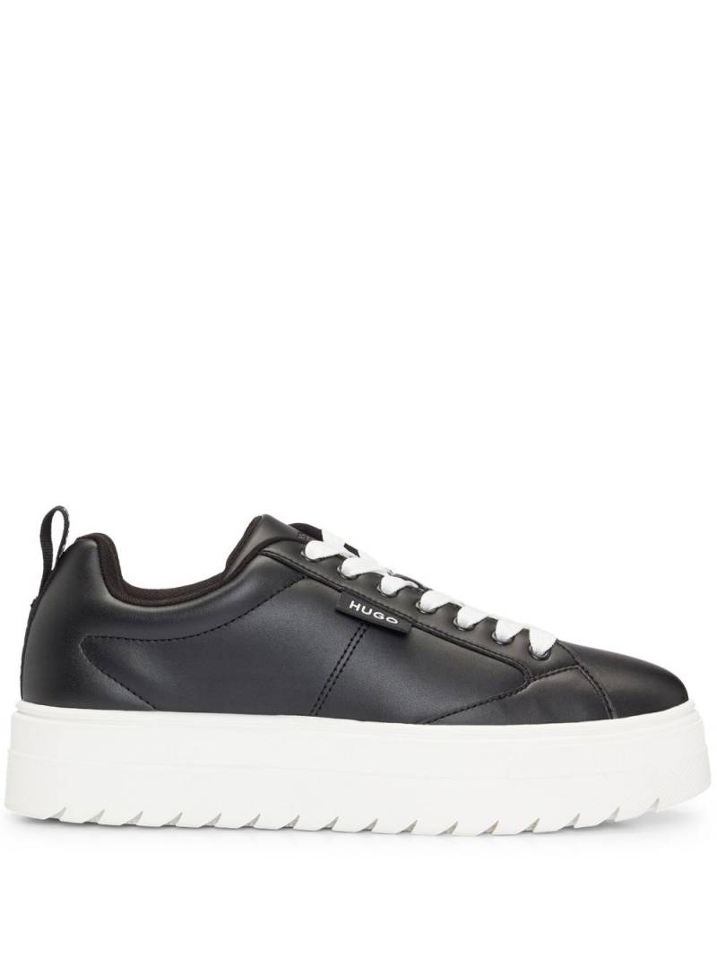 HUGO logo-patch platform sneakers - Black von HUGO