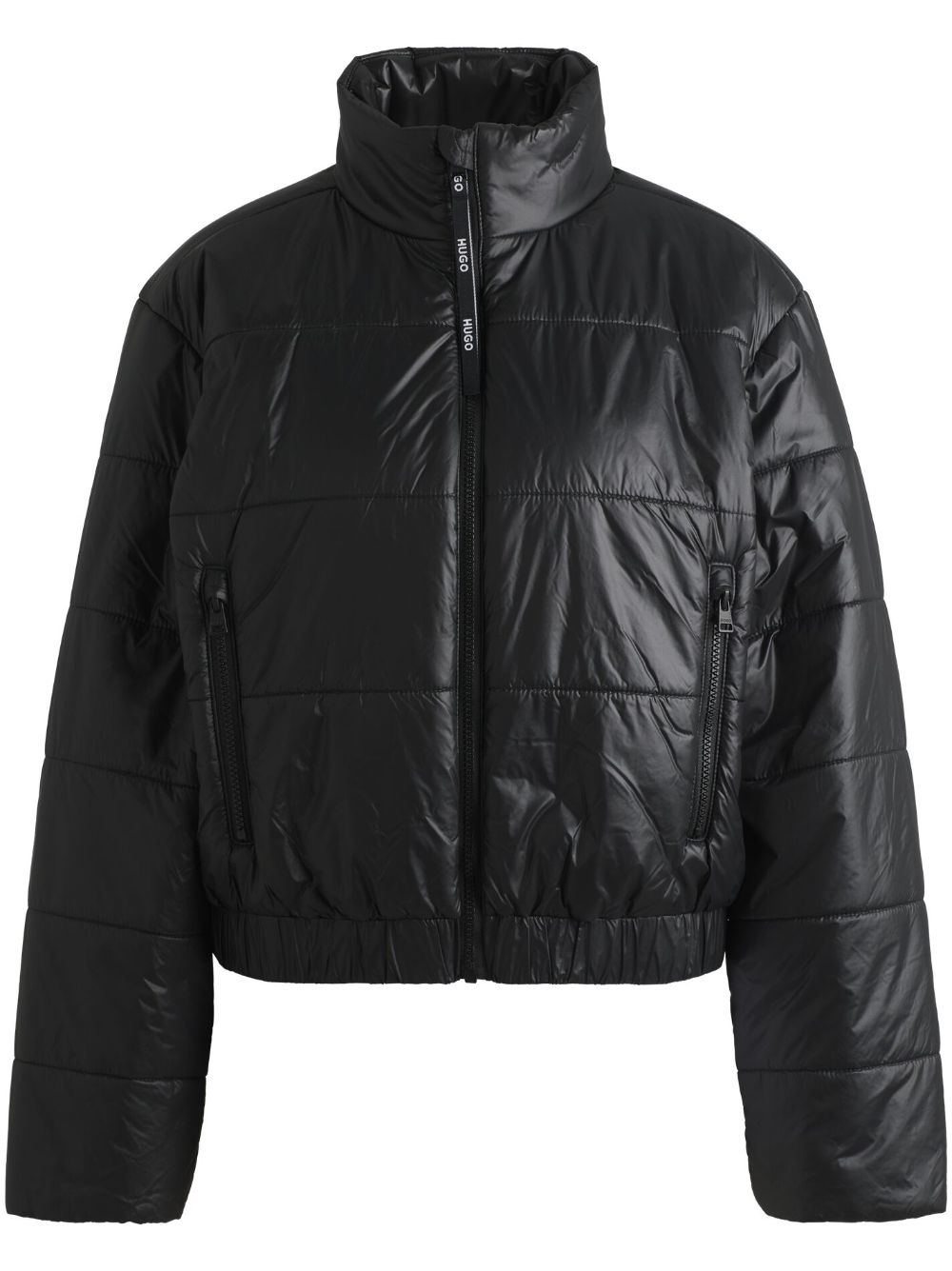 HUGO logo-patch puffer jacket - Black von HUGO