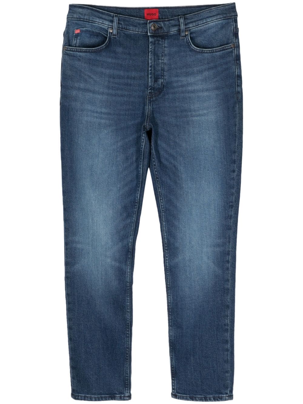 HUGO logo patch straight leg jeans - Blue von HUGO