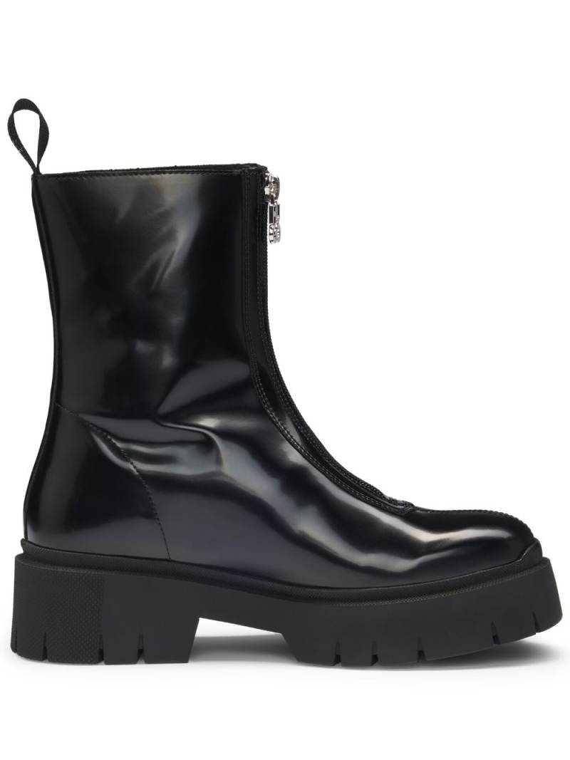 HUGO logo-plaque boots - Black von HUGO