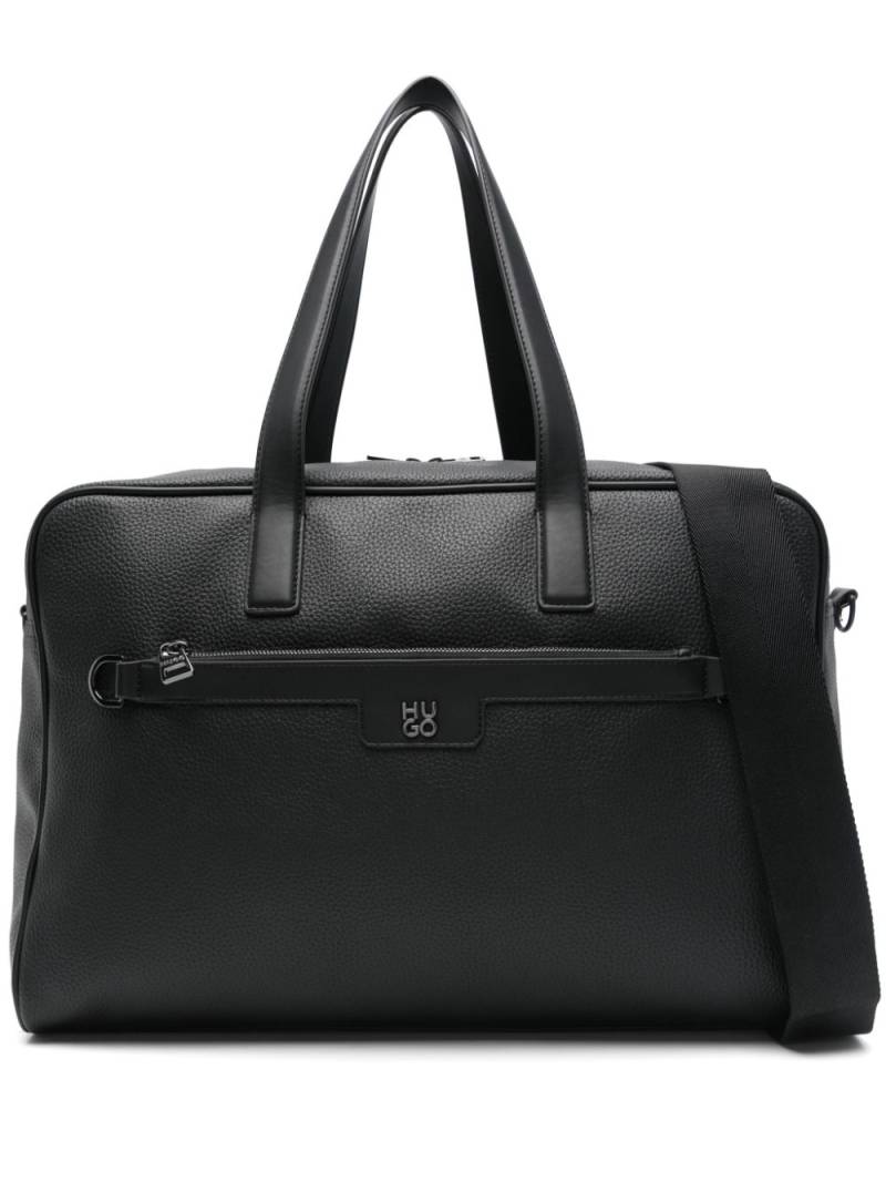 HUGO logo-plaque holdall - Black von HUGO