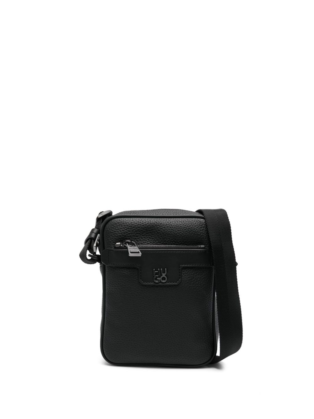 HUGO logo-plaque messenger bag - Black von HUGO