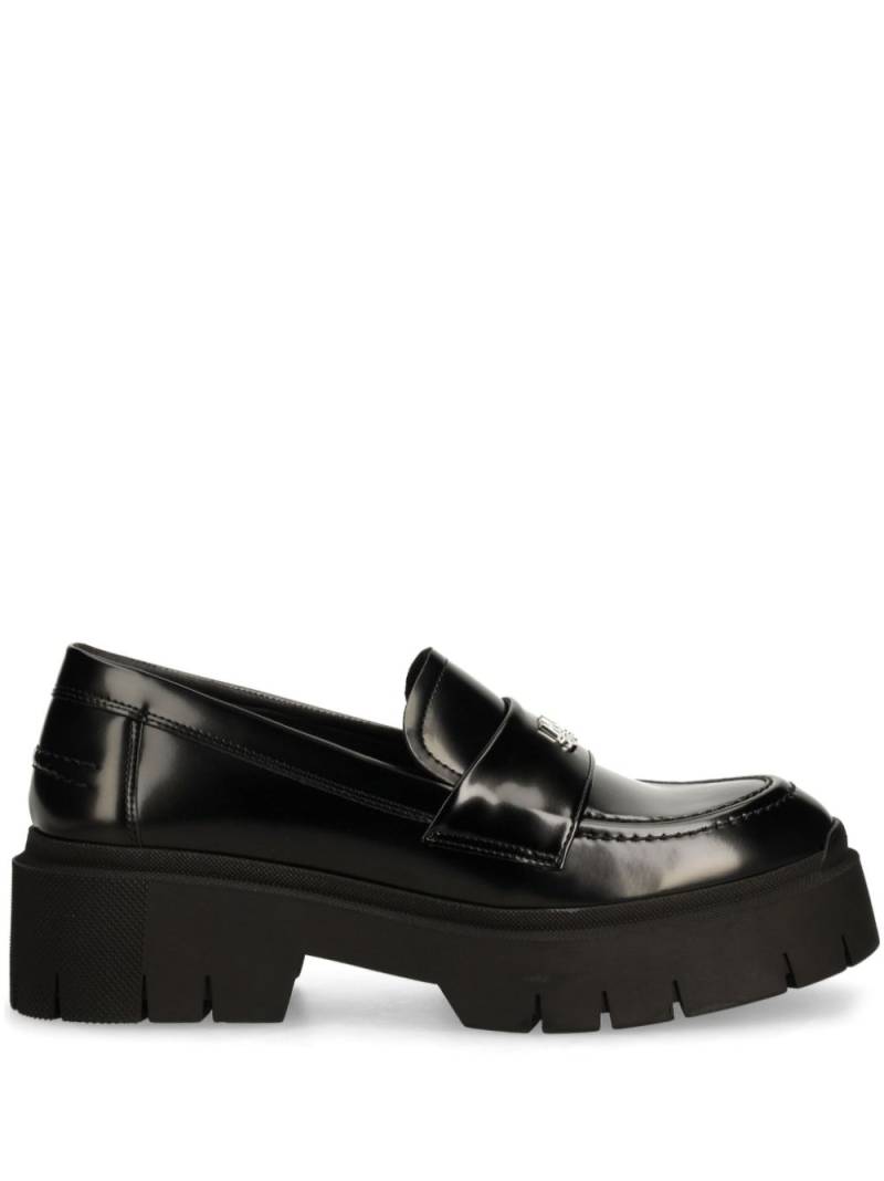 HUGO logo-plaque platform loafers - Black von HUGO